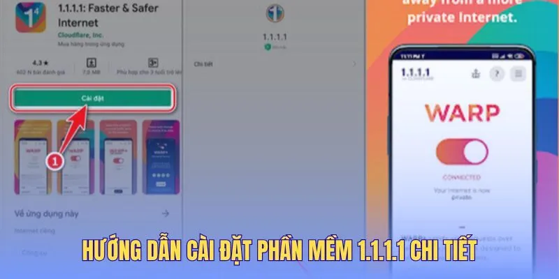 Các bước cài đặt 1.1.1.1 trên điện thoại và PC
